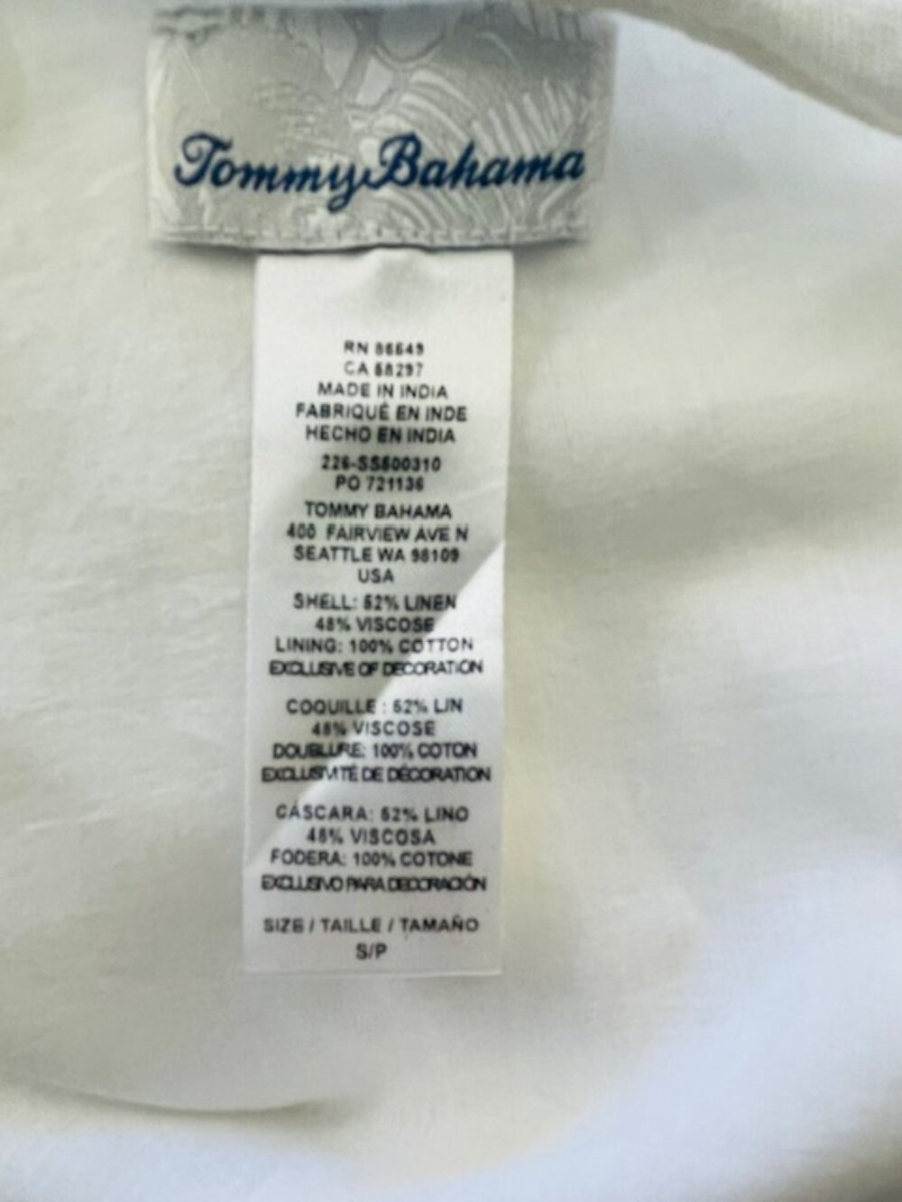 Tommy Bahama Embroidered Linen Bell Sleeve Midi Dress Cover Up Pockets Small - Picture 7 of 8